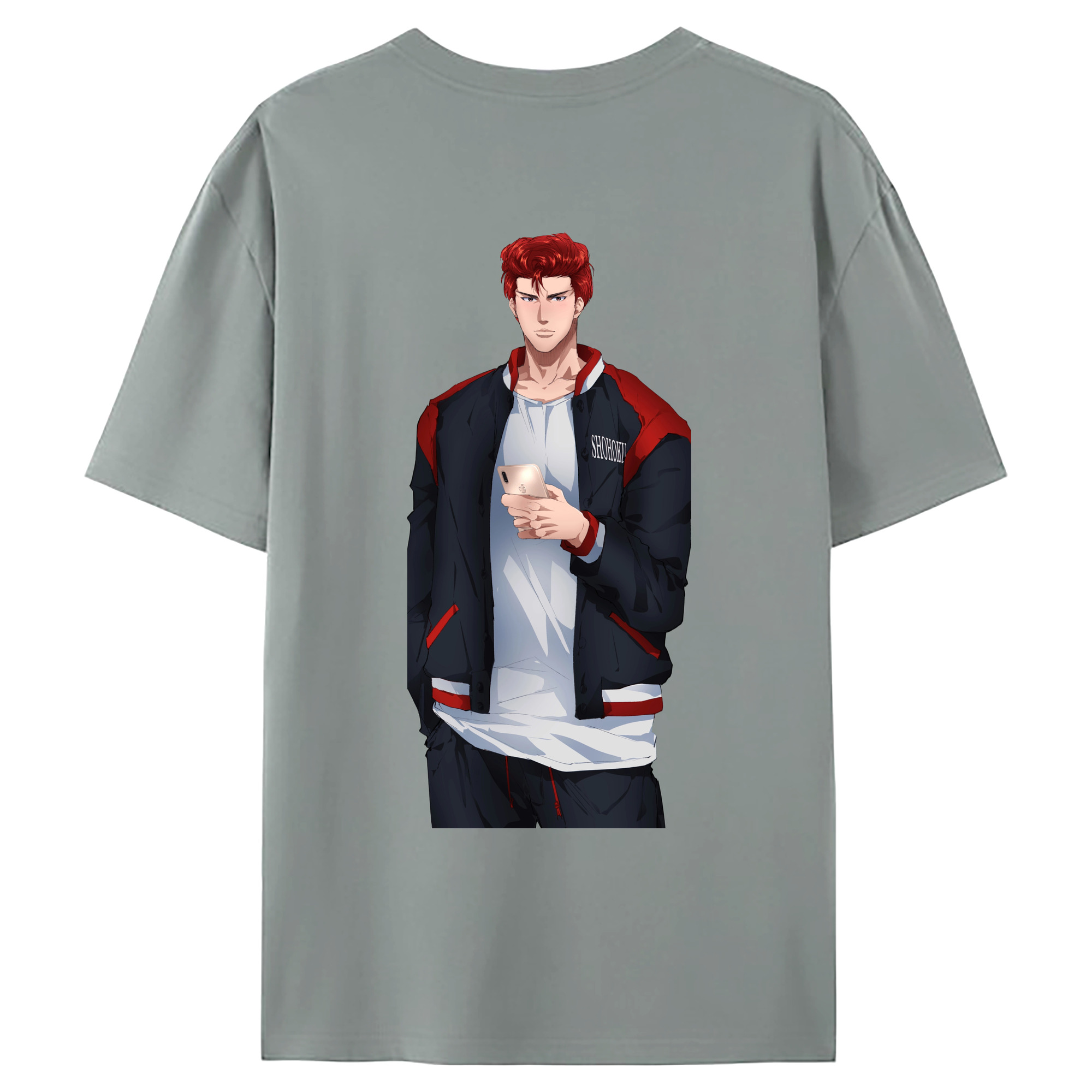 （画像用） SLAM DUNK／スラムダンク 綿100％ メンズ半袖Tシャツ（バックプリント） 通気性